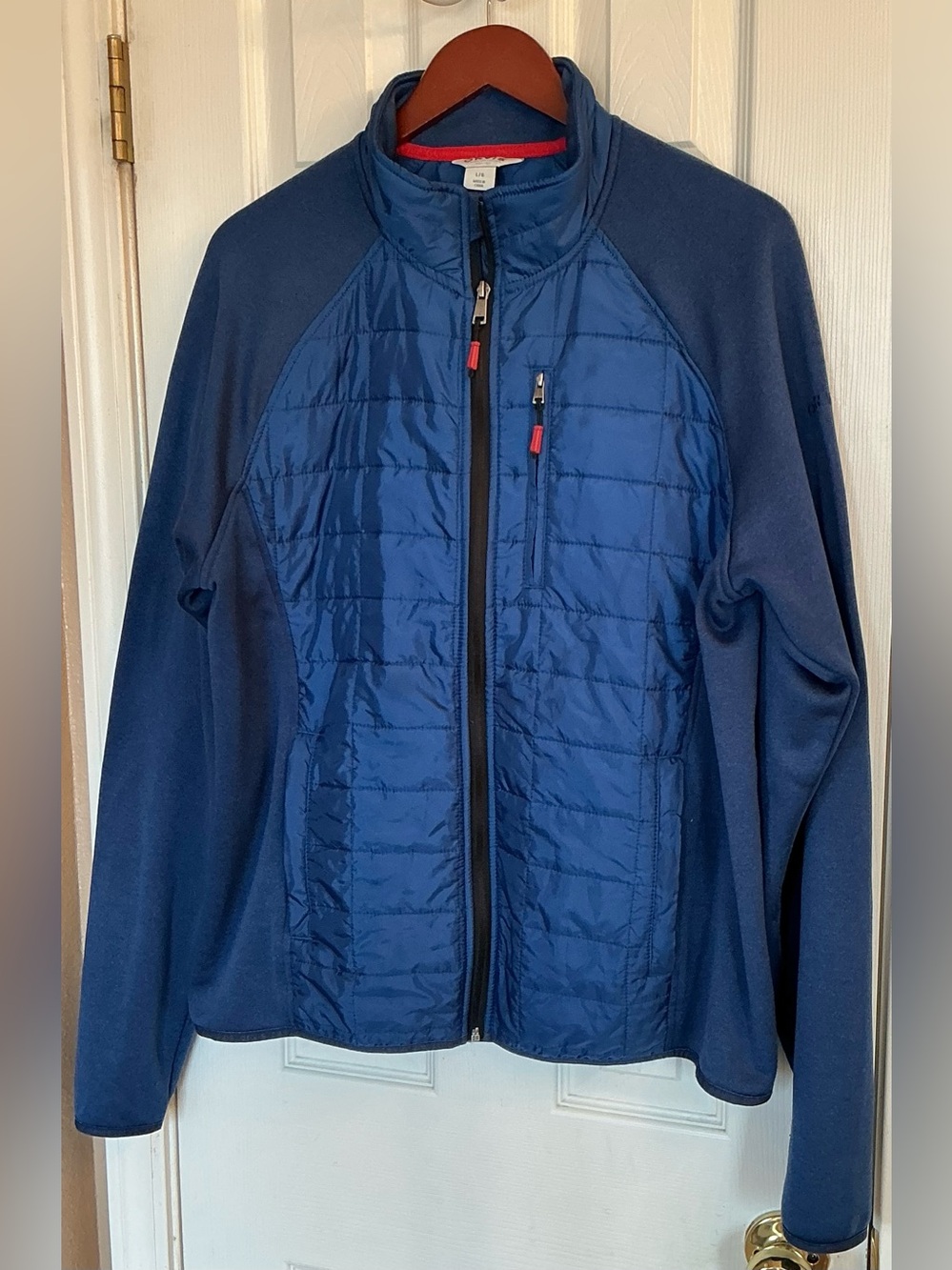 Orvis Hybrid Jacket featuring a quilted insulated front panel soft fleece Size L